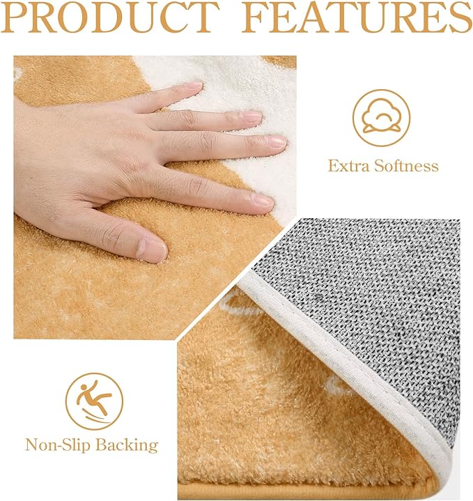 Lahome Boho Round Rugs - 6Ft Round Rug Washable Soft Circle Rugs for Living Room Non-Slip Ultra-Thin Large Round Dining Room Rug, Botanical Print Floor Throw Round Carpet for Bedroom Office Dorm Sofa