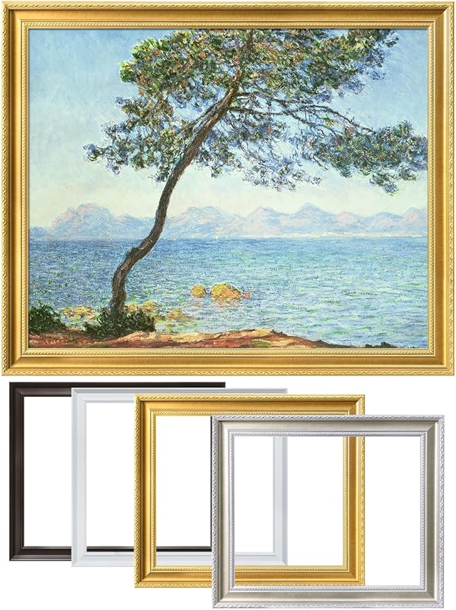 DECORARTS - Claude Monet The Esterel Mountains 1888, Large Framed Wall Art, Canvas Size 35x28, Outer Dimensions Larger With Customizable Solid Wood Frames, Giclee Canvas Print, Made in USA