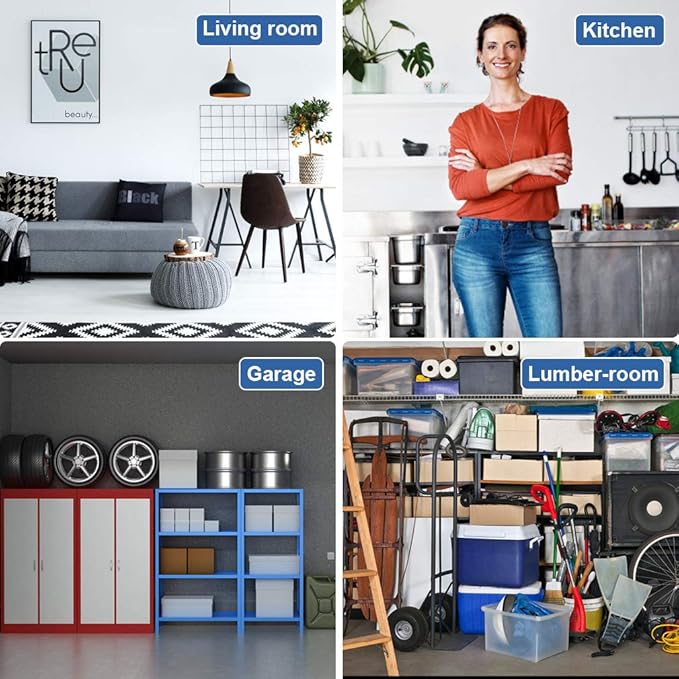 PayLessHere | 6-Tier Wire Shelf | 42"x16"x72" | Black | Adjustable Racks | Heavy-Duty Storage Shelves, Holds Upto 1500 lbs | Rust-Resistant, No-Tool Assembly | for Home, Garage Shelving