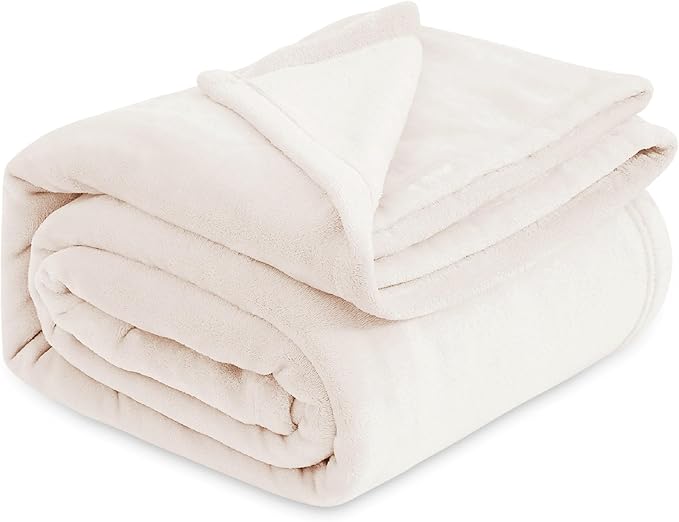 Bedsure GentleSoft Fleece Bed Blankets Full Size Cream - Soft Lightweight Plush Fuzzy Cozy Luxury Blanket Microfiber, 84x90 inches