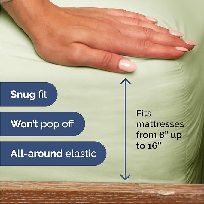 Cal King Size 4 Piece Sheet Set - Comfy Breathable & Cooling Bed Sheets Set - Hotel Luxury Bedding for Women, Men, Kids, Teens, Boys & Girls - Deep Pockets & Wrinkle Free - Oeko-Tex - Light Sage Green