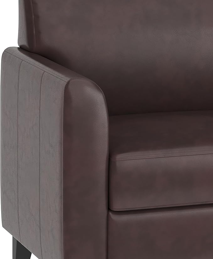 Flash Furniture Hercules Diplomat Series LeatherSoft Upholstered Side Reception Chair, Lobby Chair with Cushions and Flared Arms, Brown