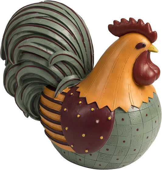 Chicken Statue, 8.3×7.8 Inch Resin Fall Harvest Rooster Figurine Table Top Centerpiece Decorations for Home Kitchen Counter, Thanksgiving Indoor Tabletop Mantel Desk Farmhouse Decor
