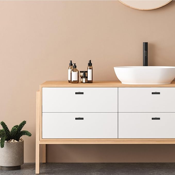 25 Pack Matte Black Cabinet Knobs - Kitchen Cabinet Knobs Black Cabinet Pulls for Kitchen Cabinet Drawer Stainless Steel Dresser Knobs for Cabinet Hardware 2in Length Single Hole Square