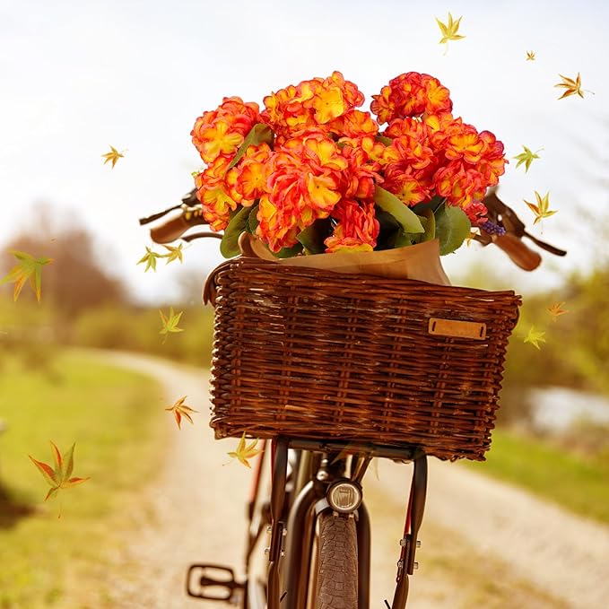 6 Bundles Artificial Fall Flowers Faux Mums,UV Resistant Fake Flowers Silk Flowers Fake Mums for Fall Decor Outdoor Indoor Table Centerpiece Kitchen Pot Porch Wedding Garden Cemetery Autumn