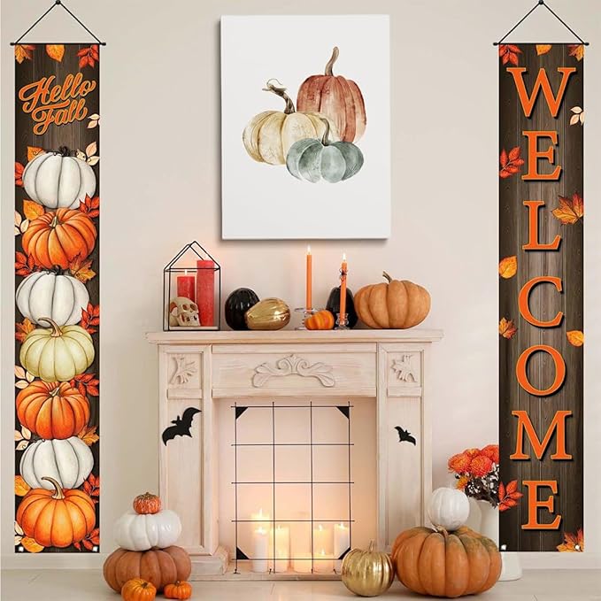 Framed PumpkinWall Art pumpkin Canvas prints posters Rustic fall print Pumpkin Watercolour painting Fall decor Fall wall decor 20x30 framed