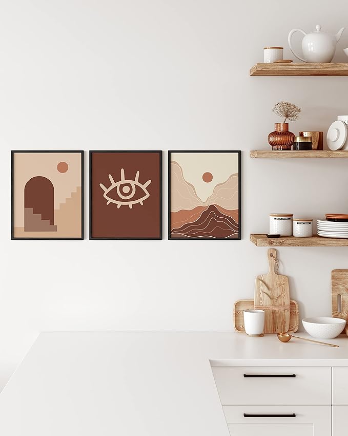 HAUS AND HUES 8"x10" Black Oak Wood Frames Set of 3-3 8x10 Poster Frame For Three, 8x10 Wooden Frame For Poster, Frame Natural Wood Frame, Thin Frames 8x10, Wood Oak Photo Frames 8x10