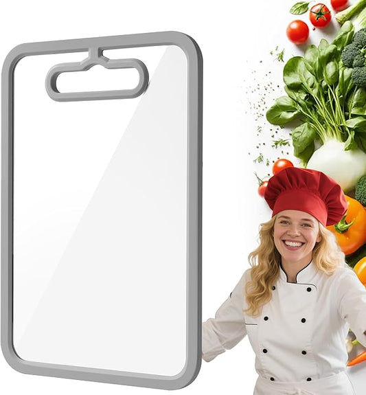 Tempered Glass Cutting Board for Kitchen Counter, Chopping Board with Non-Slip Edges, non toxic cutting board Set dishwasher safe, Heat & Shatter Resistant (Gray 15"×11")
