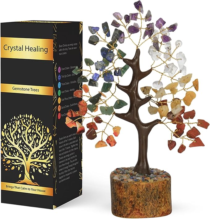 NARIBABU Seven Chakra Crystal Tree for Positive Energy - Gem Tree Gifts for Women - Home Office Decor Good Luck Positive Energy Gifts