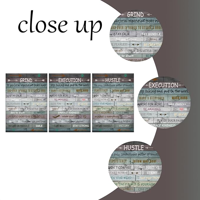 Inspirational Canvas Wall Art Poster Print Home Decor Motivational Entrepreneur Quotes Picture Painting Positive Theme Wall Artwork for Living Room Gym Office School Stretched and Framed [60''Wx28''H]