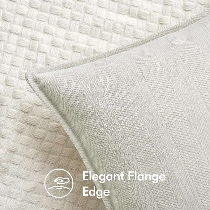 MIULEE Pack of 2 Cream Decorative Pillow Covers 22x22 Inch Soft Chenille Luxurious Couch Throw Pillows Farmhouse Cushion Covers Euro Shams with Elegant Design for Sofa Bedroom Living Room Home Decor