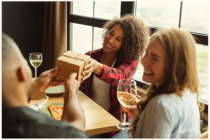 Wooden Coasters Set of 6 with Holder (3.9") – Rustic Acacia Drink Coasters with Water Groove & Non-Slip EVA Base – Gift-Ready for Coffee Table, Bar & Kitchen Decor