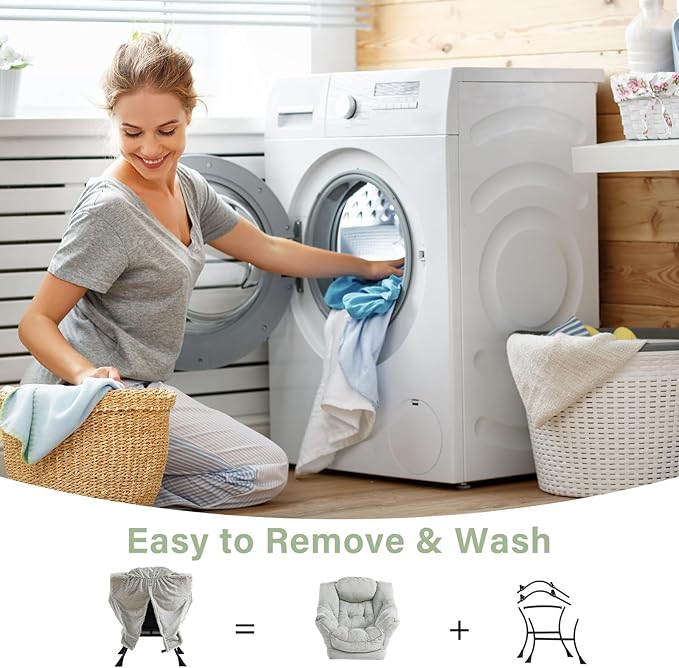 Lazy Chair with Ottoman, Modern Chair with Folding Footrest, Lounge Accent Chair, Comfortable Reading Chair (Plush Green)