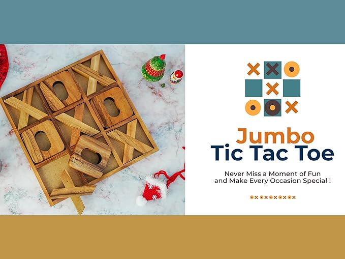 BSIRI Jumbo Tic Tac Toe Board Games - Wall Tic Tac Toe for Rustic Home Decor Farmhouse Decor, Patio Decor, Coffee Table Decor, Ideal Outdoor Games, Game Night, Family Games, Unique Gifts for Couples
