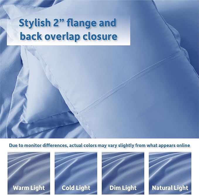 Nestl Calm Blue Duvet Cover Full Size - Soft Double Brushed Full Size Duvet Cover Set, 3 Piece, with Button Closure, 1 Duvet Cover 80x90 inches and 2 Pillow Shams