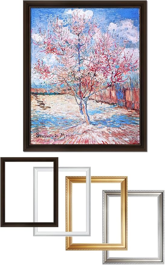 DECORARTS - Reminiscence of Mauve, Vincent Van Gogh Art Reproduction. Acid Free Cotton Canvas Giclee Print w/Bronze Frame&Mat for Wall Decor.