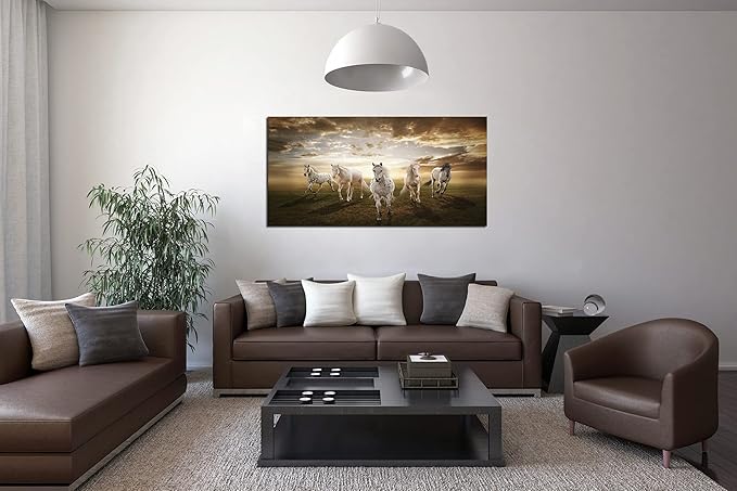 XXMWallArt FC1975 Canvas Wall Art Horse Picture Canvas Prints Modern Decor Wall Art Painting Canvas Prints Fine Art for Living Room Bedroom Kitchen Home and Office Drawing Room Wall Decor