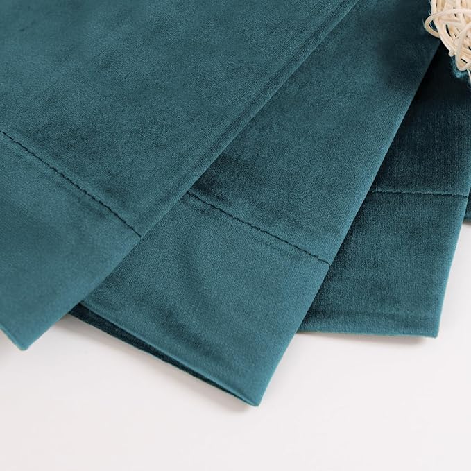 BGment Teal Velvet Curtains 72 Inch Length for Bedroom, Elegant Blackout Thermal Insulated Room Darkening Super Soft Curtains with Back Tab and Rod Pocket for Living Room, 2 Panels, 52 x 72 Inch