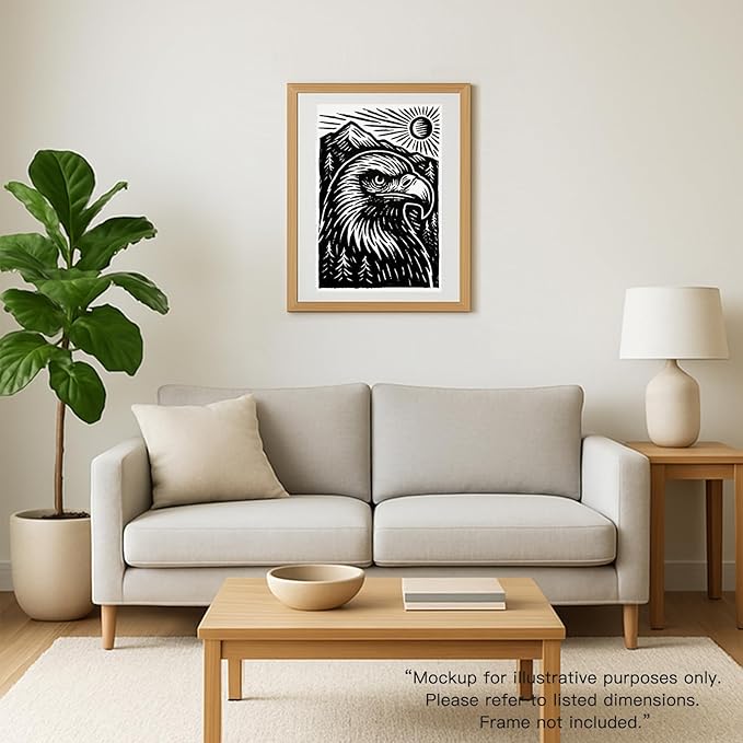 Caelumis Vintage Wall Art Decor Prints Black And White Pictures Posters For Farmhouse Living Bedroom Bathroom Room kitchen Handmade Unframed (Eagle 12x16in)