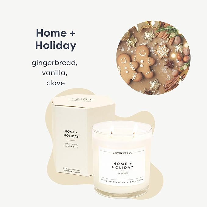 Calyan Wax Co. 2 Wick Candle, Home + Holiday Scented Candle, 37 Hour Burn Time, Aromatherapy Soy Candles, Non Toxic & Vegan Soy Wax, Glass Tumbler Scented Candles, 8.8oz