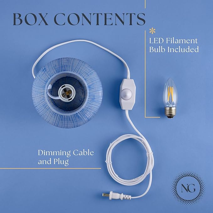 Next Glow Mushroom Lamp – Table Lamp, Modern Dimmable LED Night Light for Bedrooms, Kids Rooms, Bedside Nightstands, Living Room and Kitchen Decor – Pretty Desk Light, E26 Socket w 120V Bulb (Blue)