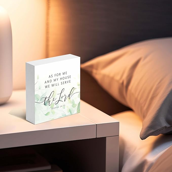 Christian Gifts, As For Me And My House We Will Serve The Lord Wooden Box Sign, Christian Home Décor Gifts for Family, Friends, etc., Thanksgiving, Christmas Gifts, Christian Decorations.(053)