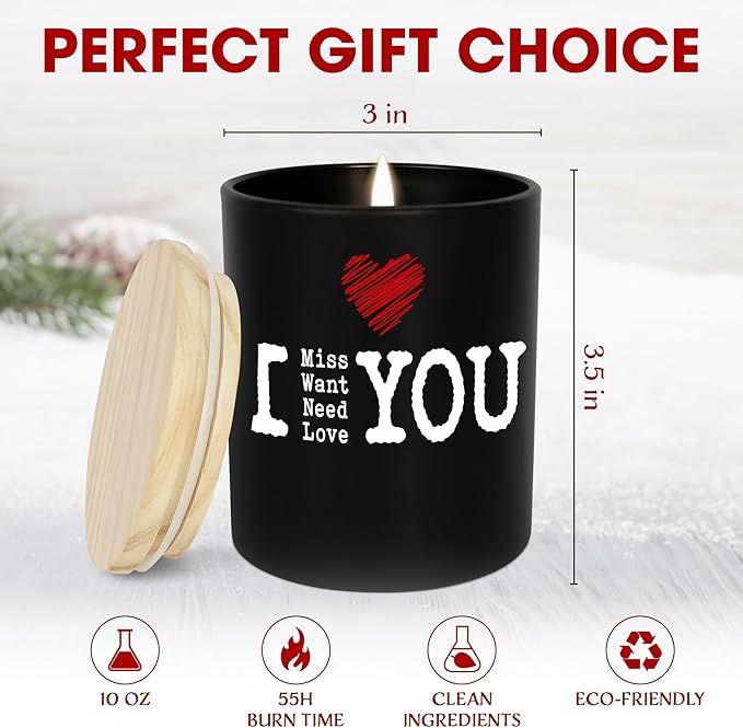 Anniversary Couple Gift for Women Men - Long Lasting Vanilla Lavender Scented Candle 10 oz - Wedding Engagement Birthday Gifts for Girlfriend Boyfriend Husband Wife Him Her