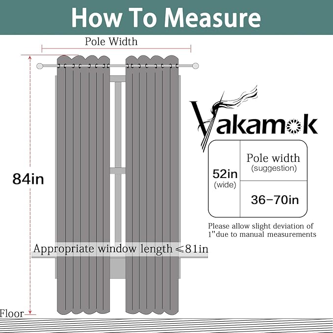Yakamok 100% Cream Blackout Curtains for Bedroom, Light Blocking Thermal Insulated Noise Reducing Blackout Drapes for Living Room(52Wx84L, 2 Panels)