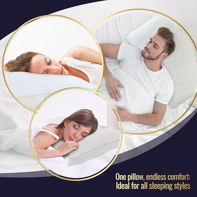 Royal Therapy King Memory Foam Pillow, Adjustable Shredded Odor-Free Pillow for Neck & Shoulder Pain Relief, Support for Back, Stomach, Side Sleepers, AirFlowPRO