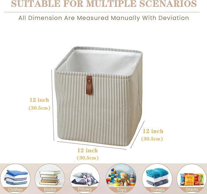 Cube Storage Bin 12x12 in,Collapsible Fabric Storage Bins,Open Home Storage Bins,Baskets for organizing,For Clothing Storage,Toy Storage,Office Storage,Home Decoration