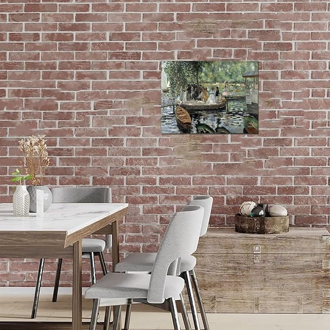 Impressionism Artwork Bathroom Decor La Grenouillere By Pierre Auguste Renoir Famous Painting Prints for Bedroom Hallway Lounge Home Wall Art Framed 12x16inch