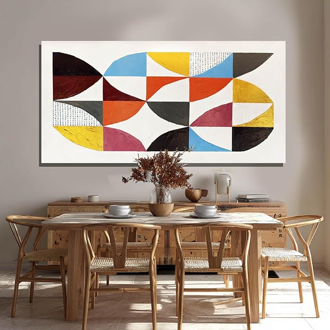 Gold Wall Art White Wall Decor Blue Poster Picture Colorful Canvas Pictures Geometric Pink Artwork Large Arts for Living Room Bedroom Home Office 24"x48"