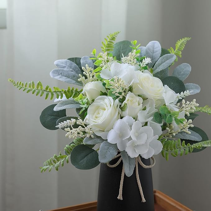 YXZZWL Artificial Greenery Stems Box Set,75 Pcs with 7 Kinds of Faux Greenery Branches Fake Eucalyptus for Wedding DIY Bouquets Floral Arrangement Table Centerpieces (Dusty Green & Beige)