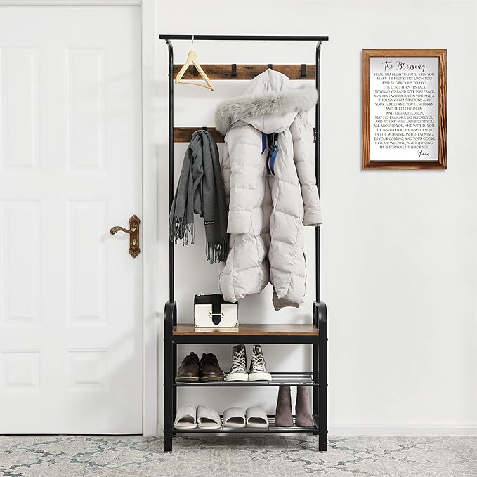 CHDITB The Blessing Lyrics Kari Jobe Framed Wood Sign Plaque(11"×16"), Religious Scripture Bible Verse Amen Quotes Christian Home Decor, Vintage Psalm 91 Wall Art for Home Bedroom Kitchen Farmhouse