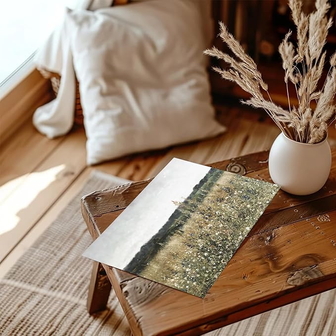 RETRART Vintage Wall Art, Wildflower Field Landscape Oil Painting - Vintage Farm House Decor for Rustic Aesthetic - 8" x 10" Unframed Canvas Prints for Bedroom Living Room Bathroom Wall Decor