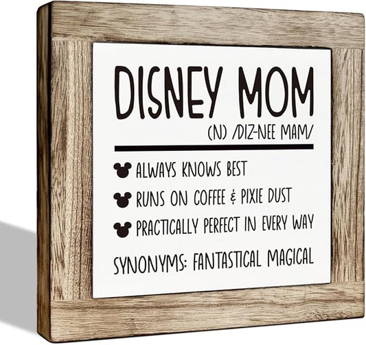 Farmhouse Wooden Mom Definition Plaque Sign, Tabletop Decor for Home, Freestanding or Desktop Display