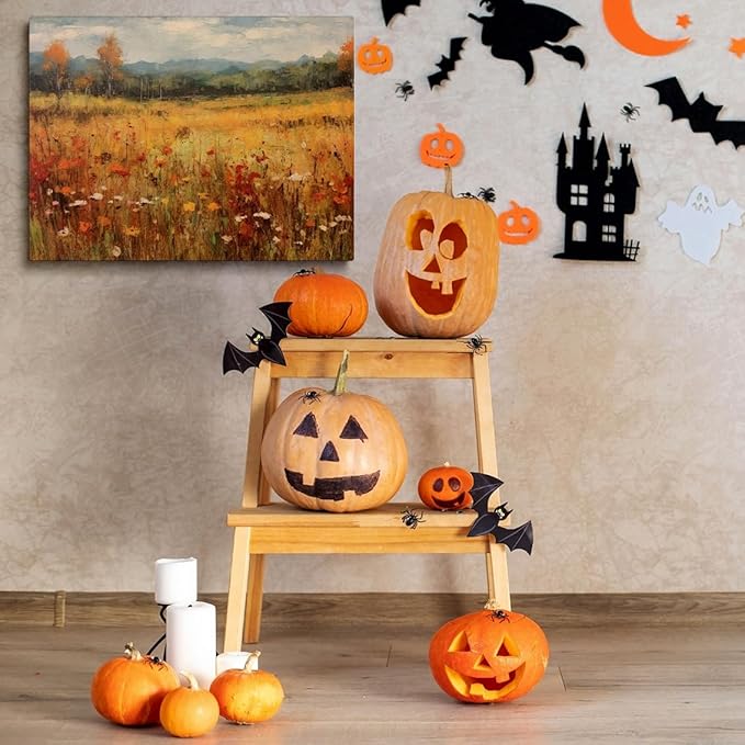 Framed Autumn Wildflowers Canvas Print posters Farmhouse Decor Fall Wall Art Autumn Decor Wildflower Wall Art Autumn Home Decor 11x14 framed