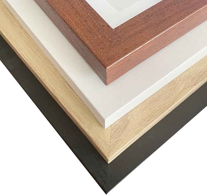 8 × 10 wood grain picture frame HD glass 4 color picture frames a set of 4, display pictures 5 × 7 cushion or 8 × 10 modern style wood grain composite picture frame, the best gift for friends and relatives