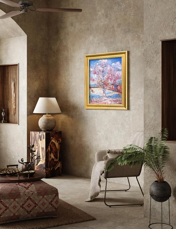 DECORARTS - Reminiscence of Mauve by Vincent Van Gogh. Giclee Print on Acid-Free Canvas in Gold Solid Wood Frame. Picture Size: 16x20, Total Size: 24.75x20.75, Made in USA