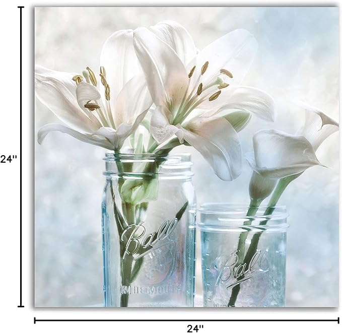 Wexford Home Mason Lily II Ball Canvas Wrapped Gallery Wall Stretched and Framed Ready to Hang Art Print 24 x 24 Multicolor, 24x24 (19970-24x24)