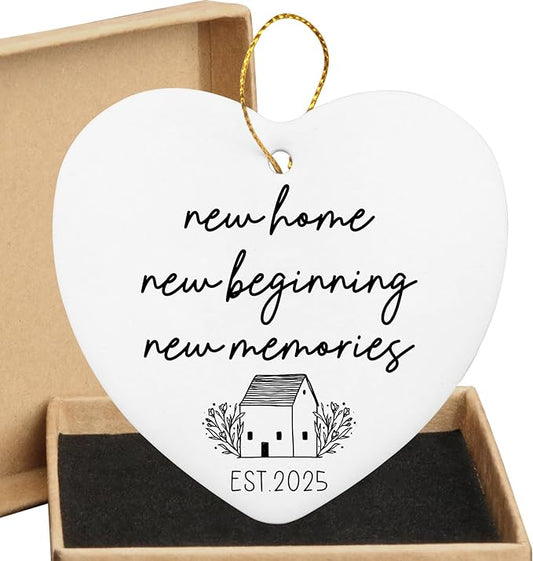 New Beginning - Housewarming Gifts for House Housewarming Gift Ideas for Women Couple Her - New Home Gift Ideas for Women - Heart Hanging Plaque