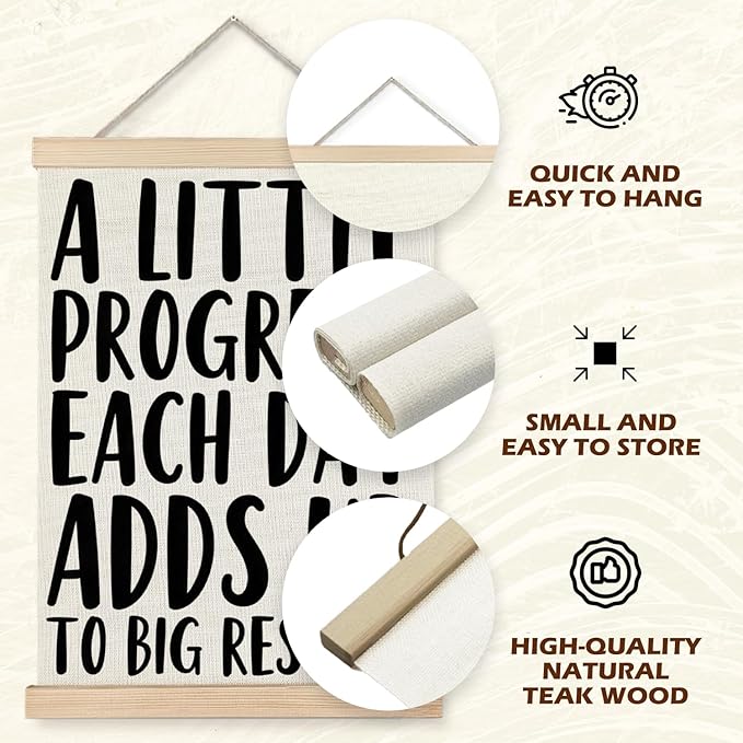 Supwhd Aesthetics Positive Affirmations Wall Decor, Inspirational Add Up to Big Results Office Wall Art, Motivational Quotes Wall Art for Office Classroom Home, 12x16