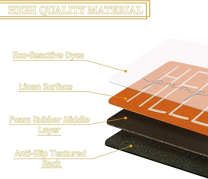 Fall Pumpkin Welcome Doormat 30x17 Inch Hello Pumpkin Front Door Mat Indoor Outdoor Entrance Floor Mats Non-Slip Washable Seasonal Autumn Thanksgiving Home Decor Rugs