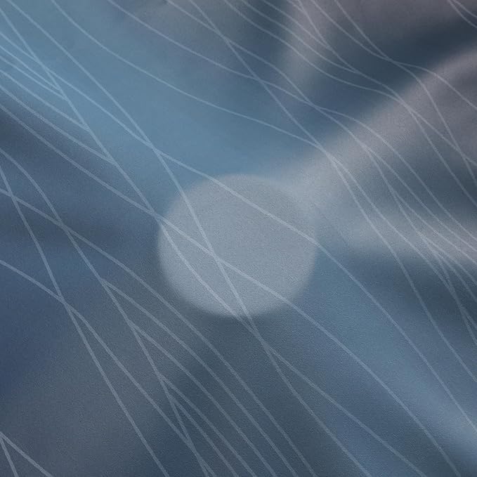 Estelar Textiler Navy Blue and Black Ombre Blackout Curtains 84 Inches Long 2 Panels, Thermal Insulated Gradient Drapes for Bedroom, Full Room Darkening Energy Saving Curtains for Living Room,52Wx84L