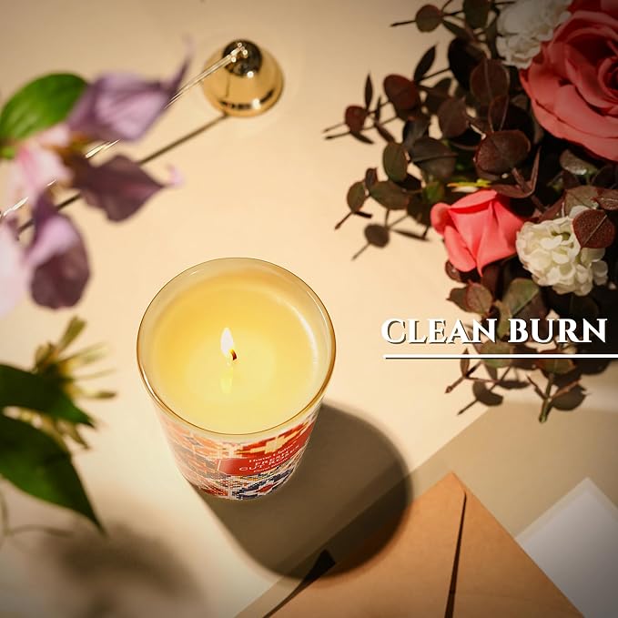 HomeLights Large jar Candle | 1-Wick Long-Lasting Scented Candles, 6.7oz Natural Soy Wax Candle for Home Scented, Bohemian Natural Textures Gifts for Women & Men, Fresh Cut Roses