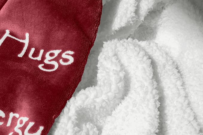 WOLF CREEK BLANKET - Compassion Blanket (Brand)- Strength Courage Super Soft Warm Hugs, Get Well Gift Blanket Plush Healing Thoughts Positive Energy Love & Hope (Burgundy, 50 x 65 Sherpa)