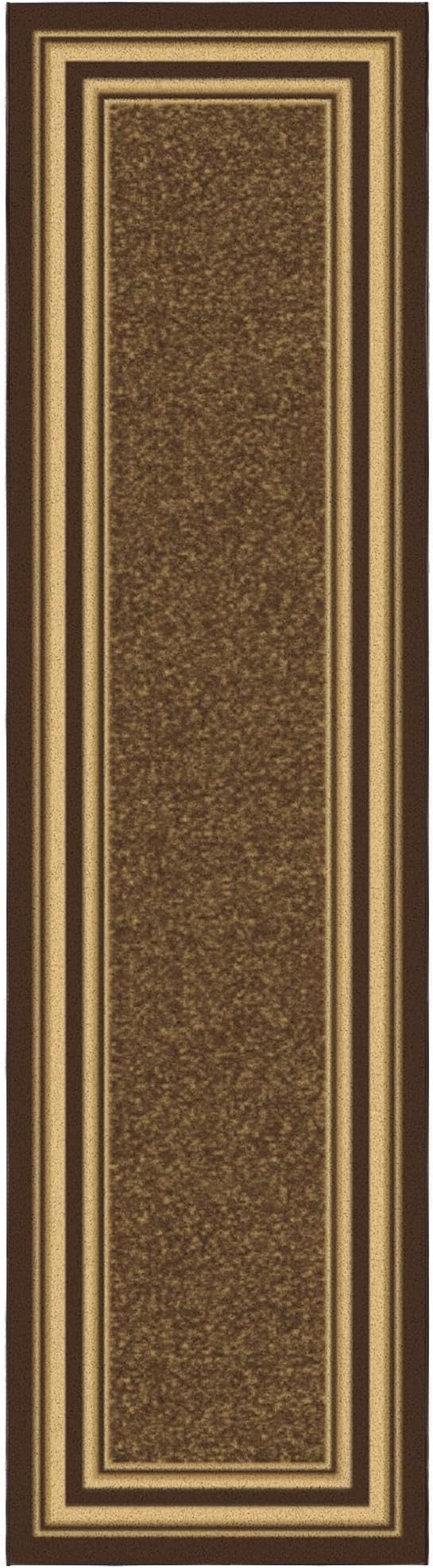 Ottomanson Hallway Runner Rug 2'7" x 9'10" Non Slip Border Area Rugs Easy to Clean Laundry Rug Runner Durable & Pet Friendly Floor Carpet Runners for Hallways Entryway Living Room Kitchen, Brown