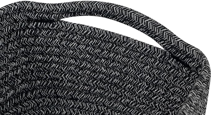 CubesLand Mixed Black Baskets Bins for Organizing,Small Woven Storage Baskets for Shelves,Cute Closet Cube Bins Set 2,Baby Nursery Cube Organizer Toys Basket Bin,Home Decor Organization Bins