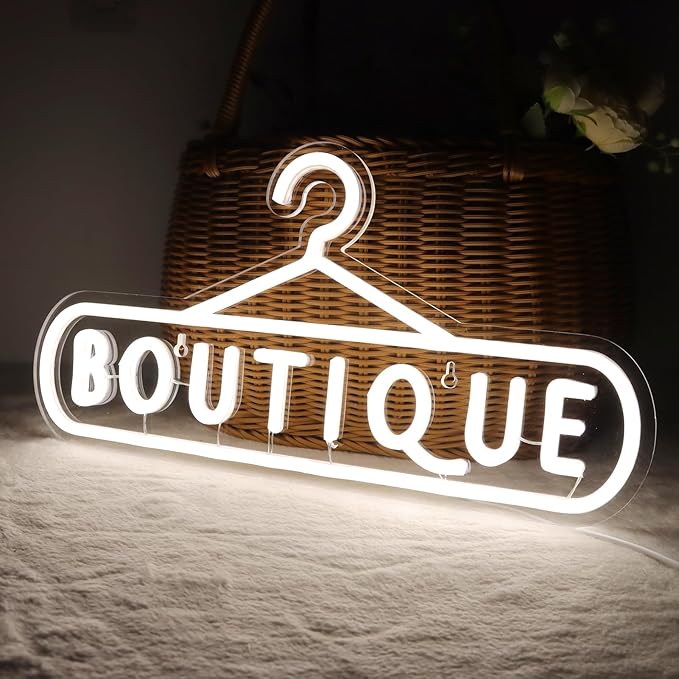 Balanar Boutique Neon Signs for Wall Decor Led Business Signs Suitable for Boutique Shops Christmas Birthday Party Gift Led Art Wall Hanging Decorative Lights Unique Gift