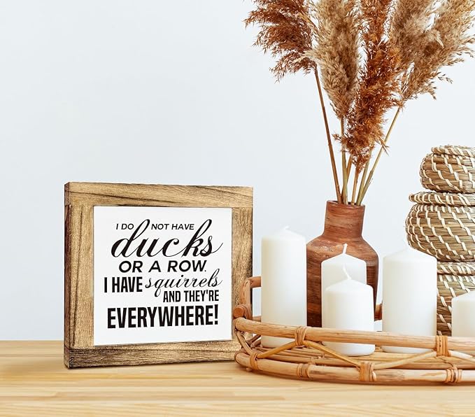 Funny Wood Plaque, Office & Home Decor - 'I Have Squirrels' Sign